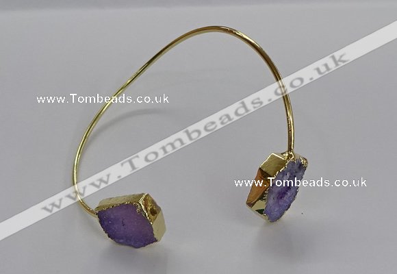 CGB919 13*18mm - 15*20mm freeform druzy agate gemstone bangles