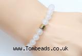 CGB9235 8mm, 10mm white jade & drum hematite power beads bracelets