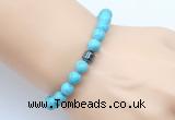 CGB9237 8mm, 10mm blue howlite & drum hematite power beads bracelets