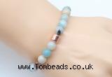 CGB9238 8mm, 10mm amazonite & drum hematite power beads bracelets