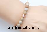 CGB9239 8mm, 10mm fossil coral & drum hematite power beads bracelets