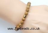 CGB9246 8mm, 10mm wooden jasper & drum hematite power beads bracelets