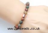 CGB9248 8mm, 10mm picasso jasper & drum hematite power beads bracelets