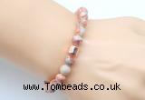 CGB9251 8mm, 10mm red net jasper & drum hematite power beads bracelets