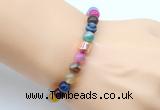 CGB9258 8mm, 10mm colorful banded agate & drum hematite power beads bracelets