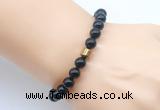 CGB9269 8mm, 10mm black agate & drum hematite power beads bracelets