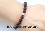 CGB9277 8mm, 10mm red tiger eye & drum hematite power beads bracelets