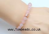 CGB9286 8mm, 10mm rose quartz & drum hematite power beads bracelets