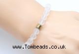 CGB9300 8mm, 10mm matte white crystal & drum hematite power beads bracelets