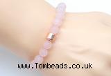 CGB9301 8mm, 10mm matte rose quartz & drum hematite power beads bracelets