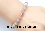 CGB9305 8mm, 10mm matte sunstone & drum hematite power beads bracelets