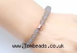 CGB9311 8mm, 10mm matte grey agate & drum hematite power beads bracelets