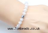 CGB9314 8mm, 10mm matte Tibetan agate & drum hematite power beads bracelets