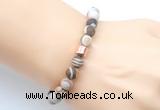 CGB9329 8mm, 10mm matte Australian zebra jasper & drum hematite power beads bracelets