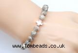 CGB9355 8mm, 10mm feldspar & cross hematite power beads bracelets