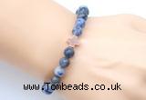 CGB9356 8mm, 10mm blue spot stone & cross hematite power beads bracelets