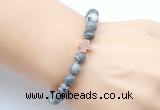 CGB9368 8mm, 10mm grey picture jasper & cross hematite power beads bracelets