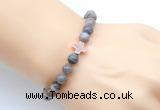 CGB9375 8mm, 10mm Botswana agate & cross hematite power beads bracelets