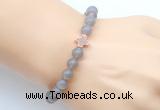 CGB9376 8mm, 10mm grey agate & cross hematite power beads bracelets