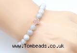 CGB9378 8mm, 10mm white crazy lace agate & cross hematite power beads bracelets