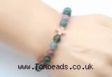 CGB9381 8mm, 10mm Indian agate & cross hematite power beads bracelets