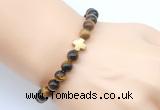 CGB9391 8mm, 10mm yellow tiger eye & cross hematite power beads bracelets