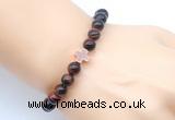 CGB9392 8mm, 10mm red tiger eye & cross hematite power beads bracelets