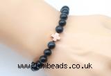 CGB9396 8mm, 10mm blue tiger eye & cross hematite power beads bracelets