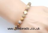 CGB9412 8mm, 10mm yellow crazy lace agate & cross hematite power beads bracelets