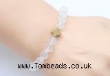 CGB9416 8mm, 10mm matte white crystal & cross hematite power beads bracelets