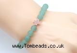 CGB9424 8mm, 10mm matte green aventurine & cross hematite power beads bracelets