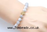 CGB9428 8mm, 10mm matte white crazy lace agate & cross hematite power beads bracelets