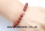 CGB9443 8mm, 10mm matte red jasper & cross hematite power beads bracelets