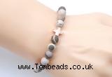 CGB9445 8mm, 10mm matte Australian zebra jasper & cross hematite power beads bracelets