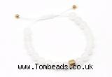 CGB9460 8mm, 10mm white jade & drum hematite adjustable bracelets