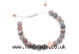 CGB9485 8mm, 10mm Botswana agate & cross hematite adjustable bracelets