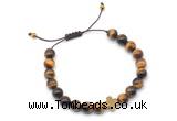 CGB9501 8mm, 10mm yellow tiger eye & cross hematite adjustable bracelets