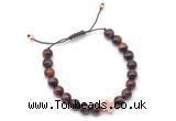 CGB9502 8mm, 10mm red tiger eye & cross hematite adjustable bracelets