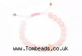 CGB9511 8mm, 10mm rose quartz & cross hematite adjustable bracelets