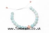 CGB9533 8mm, 10mm matte amazonite & cross hematite adjustable bracelets