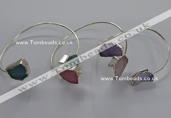 CGB955 13*18mm - 15*20mm freeform druzy agate bangles wholesale