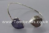 CGB959 15*15mm - 18*18mm heart druzy agate bangles wholesale