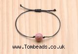 CGB9922 Fashion 12mm pink wooden jasper adjustable bracelet jewelry