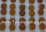 CGC101 12mm flat round druzy quartz cabochons wholesale