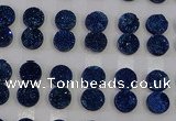 CGC114 14mm flat round druzy quartz cabochons wholesale