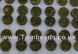 CGC121 16mm flat round druzy quartz cabochons wholesale