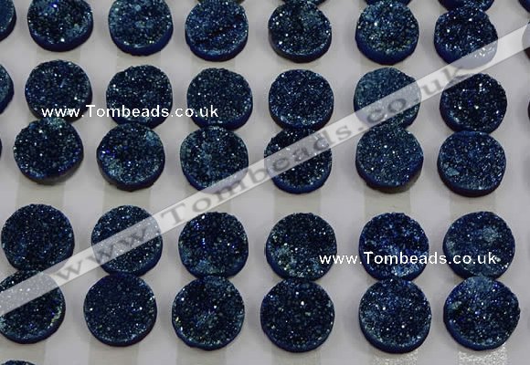 CGC126 16mm flat round druzy quartz cabochons wholesale