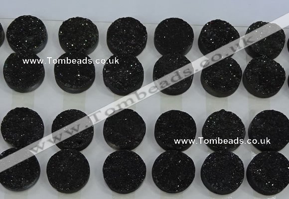 CGC135 18mm flat round druzy quartz cabochons wholesale