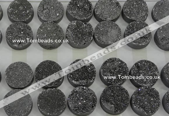 CGC144 20mm flat round druzy quartz cabochons wholesale