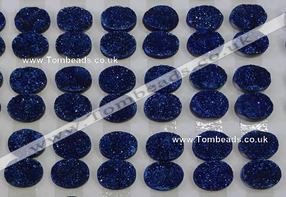 CGC173 12*16mm oval druzy quartz cabochons wholesale